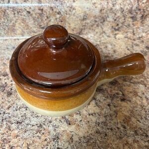 Brown Ceramic Soup Bowl with Lid